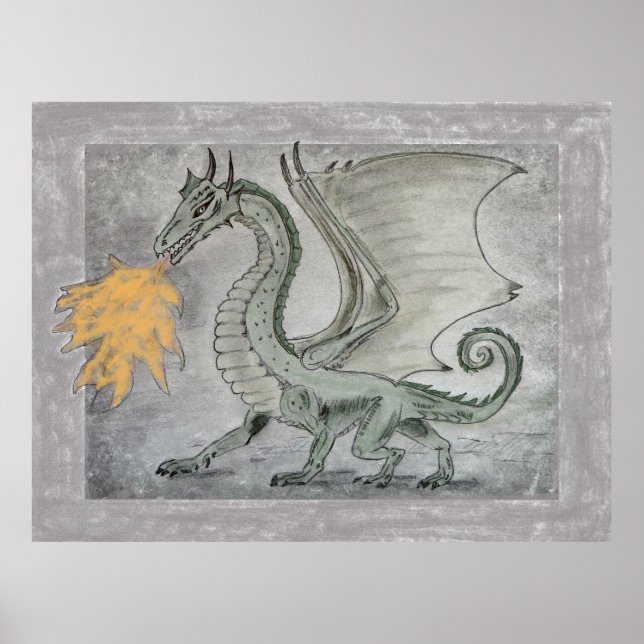 Fire Breathing Dragon Poster (Front)