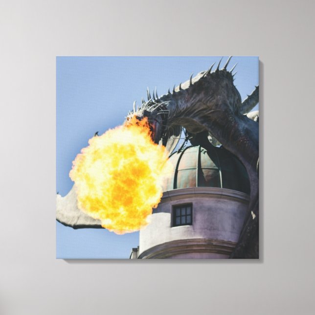 Fire Breathing Dragon Statue Canvas Print (Front)