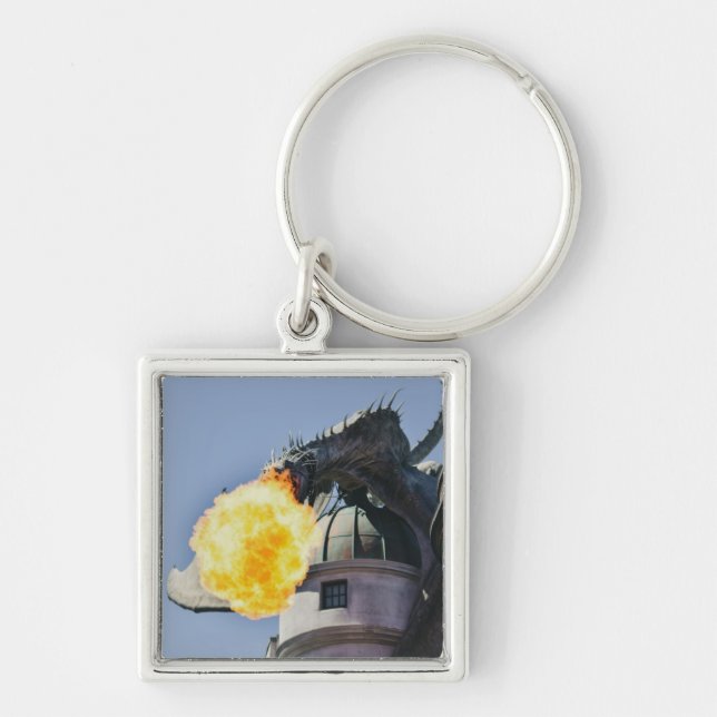 Fire Breathing Dragon Statue Keychain (Front)