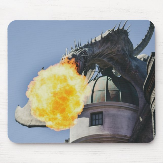 Fire Breathing Dragon Statue Mouse Pad (Front)