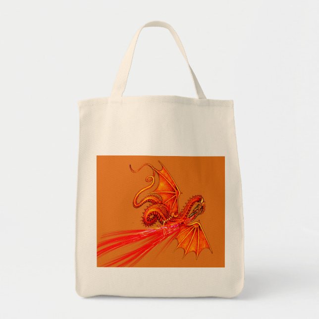 Fire breathing dragon tote bag (Front)