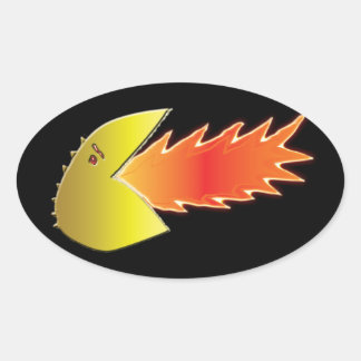 Fire-Breathing Head Oval Sticker