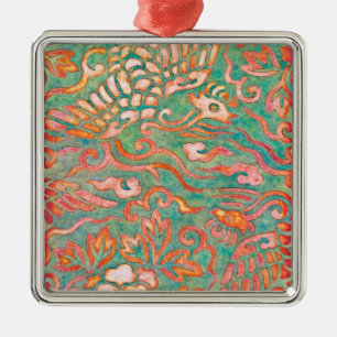 Fire-Breathing Southwest Desert Dragons Metal Ornament