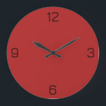 Fire Brick Red B22222 Colour - Add Your Name Optio Large Clock<br><div class="desc">Add a name, initials or some text, or keep the colour alone. Colour coordinates with other items in the store based on the name and the HEX code (six-digit hex triplet) shown. Use this code to mix, match and customize any other item to go with this, or to add to...</div>