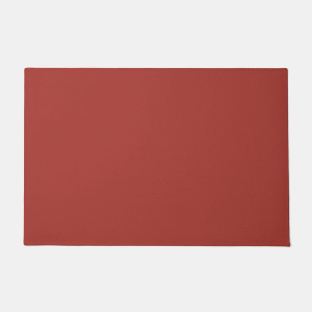 Fire Brick Red Solid Colour Print Doormat (Front)