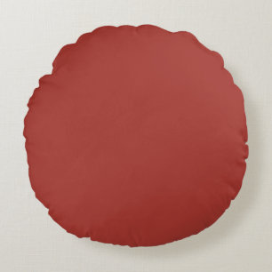 Fire Brick Red Solid Colour Print Round Pillow