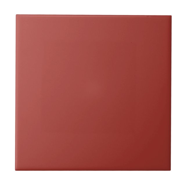 Fire Brick Red Solid Colour Print Tile (Front)
