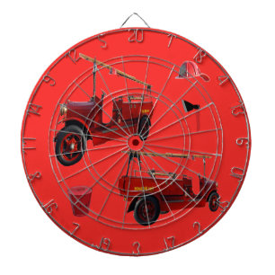 Fire Brigade Axe Bucket Truck Design, Red Dartboard