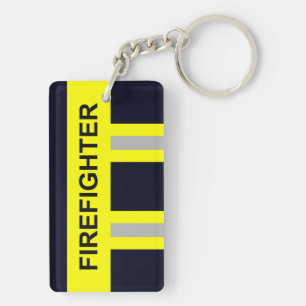 fire brigade symbol uniform blue key keychain