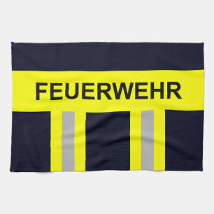fire brigade symbol uniform blue kitchen towel