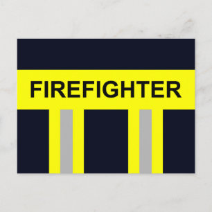 fire brigade symbol uniform blue postcard