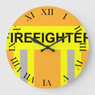 fire brigade symbol uniform sand colors large clock