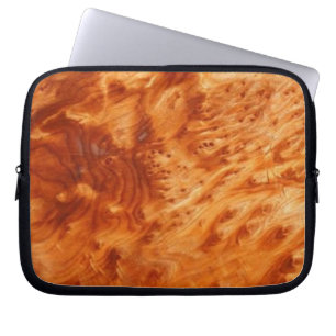 Fire Burl Woodgrain Laptop Sleeve