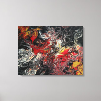 Fire Burst Acrylic Painting on a 24x18 Canvas