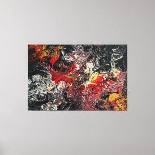 Fire Burst Acrylic Painting on a 60x40 Canvas Print