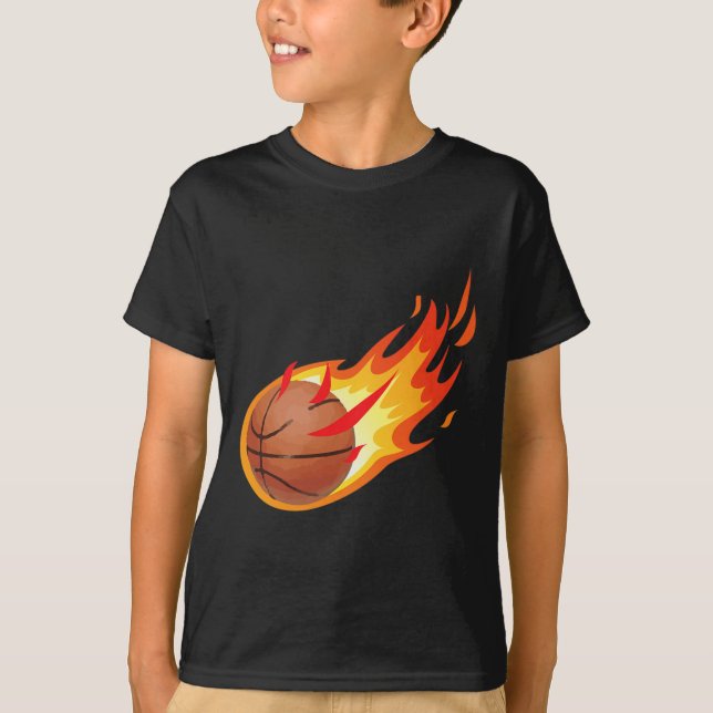 Fire Byll Bysketbyll Shot Is Fire And Makes Games  T-Shirt (Front)