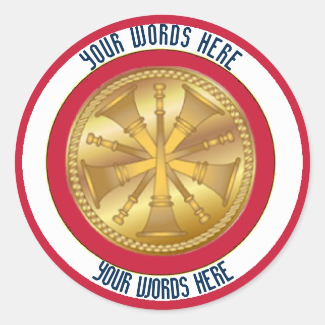 Fire Chief 5 Bugle Medallion Custom Sticker (Front)