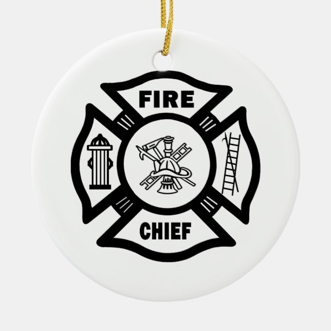 Fire Chief Ceramic Ornament (Front)