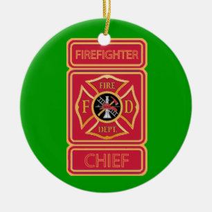 Fire Chief Ceramic Ornament