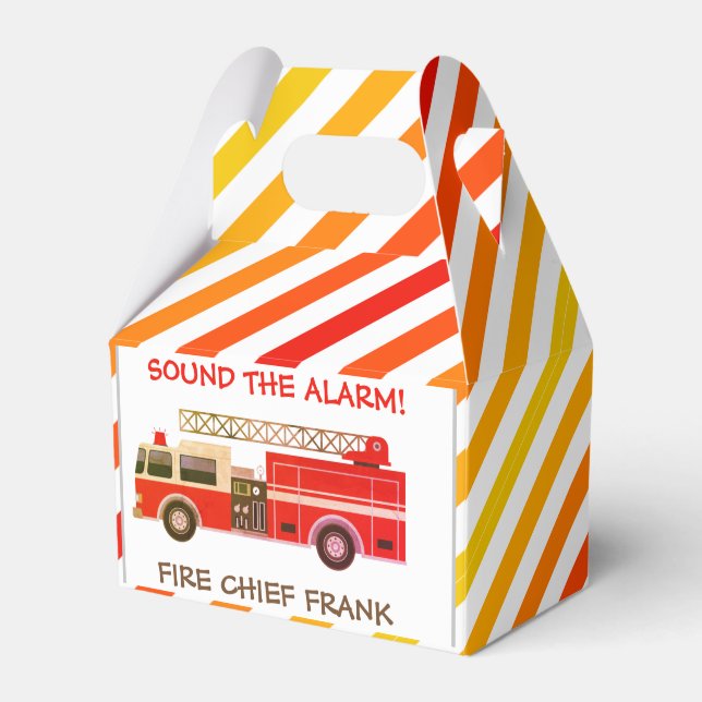 Fire Chief Fire Truck Fire Engine Favor Box (Front Side)