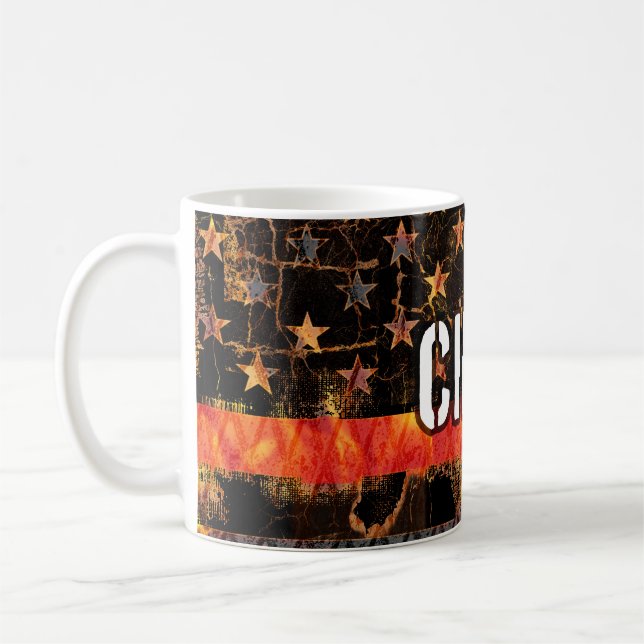 Fire Chief Firefighter Flag Coffee Mug (Left)