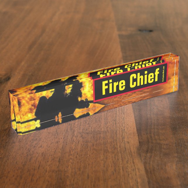 Fire Chief Flames desk name plate (Side)