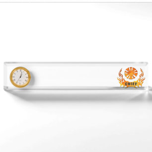Fire Chief Flames Nameplate