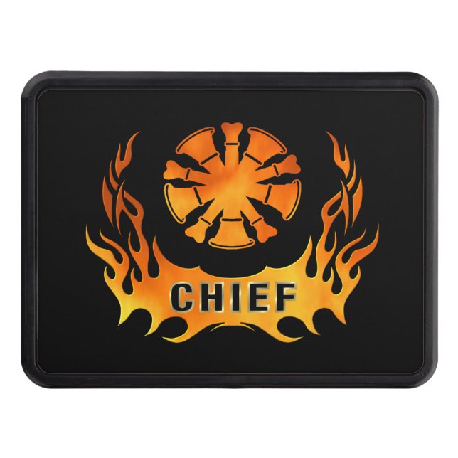 Fire Chiefs Flames Trailer Hitch Cover (Front)