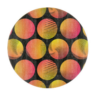 Fire Circles: Orange Black Graphic Cutting Board