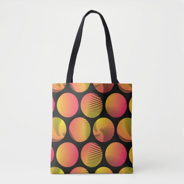 Fire Circles: Orange Black Graphic Tote Bag (Front)