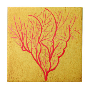 Fire coral environmental nature modern art tile
