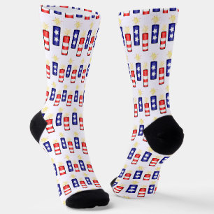 Fire Crackers 4th of July Celebration Socks