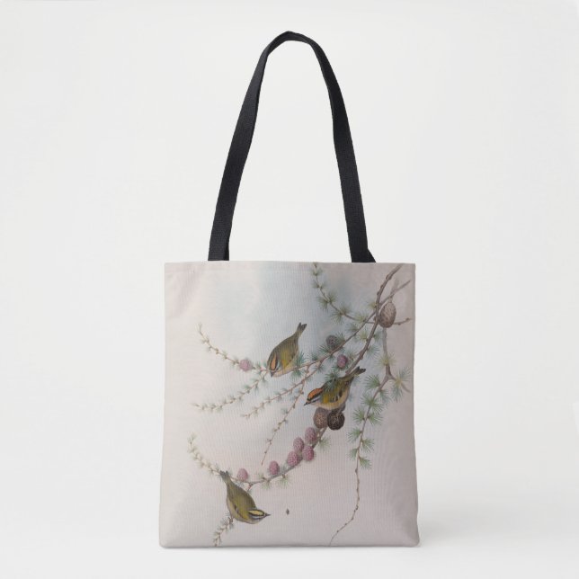 Fire-Crested Wren by John Gould Tote Bag (Front)