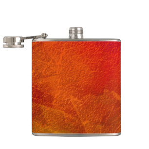 Fire - Deep Orange Red Yellow Abstract Art Hip Flask