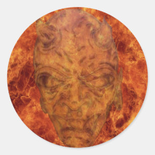 Fire Demon Round Stickers