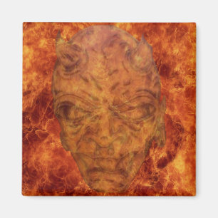 Fire Demon Square Magnet
