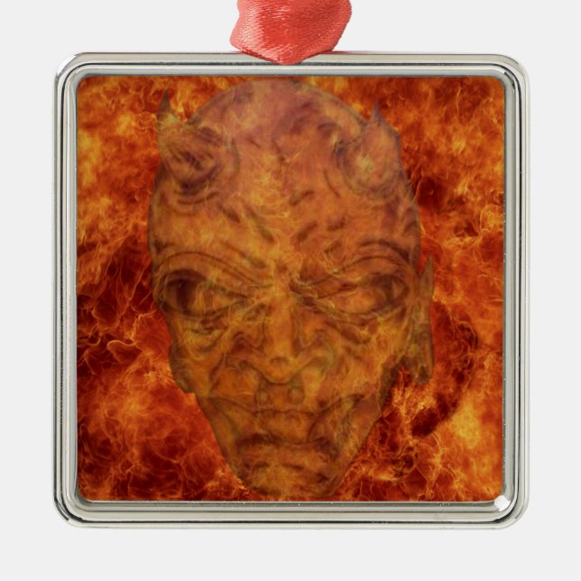 Fire Demon Square Ornament (Front)
