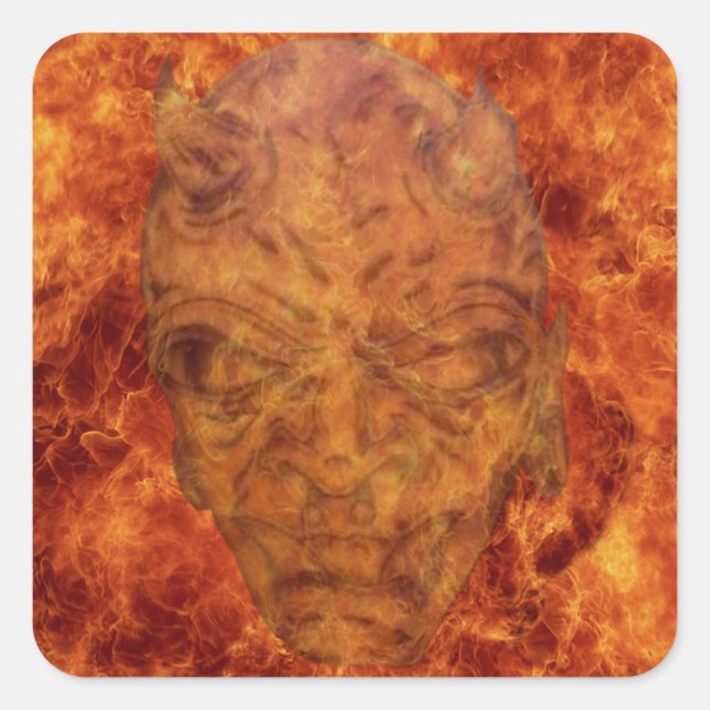 Fire Demon Square Stickers (Front)