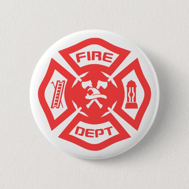 Fire Department 2 Inch Round Button (Front)