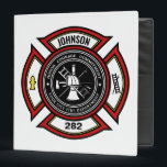 Fire Department ADD NAME Firefighter Badge Rescue Binder<br><div class="desc">Fire Department ADD NAME Fireman Firefighter Badge design - Emblem with Helmet and Axe. Customize with your Name,  Station/Dept Number and location.</div>