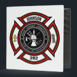 Fire Department ADD NAME Firefighter Badge Rescue Binder<br><div class="desc">Fire Department ADD NAME Fireman Firefighter Badge design - Emblem with Helmet and Axe. Customize with your Name,  Station/Dept Number and location.</div>