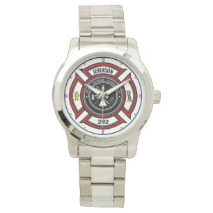 Fire Department ADD NAME Firefighter Badge Rescue Watch