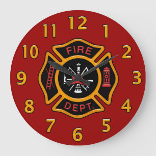 Fire Department Badge Large Clock