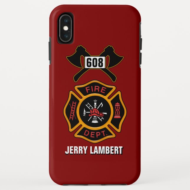 Fire Department Badge Name Template Case-Mate iPhone Case (Back)