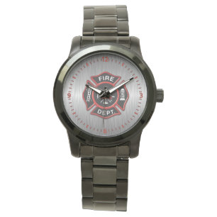 Fire Department Badge Red Watch