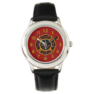 Fire Department Badge Red Watch