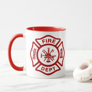 Fire Department Badge w/ Custom Colours Mug