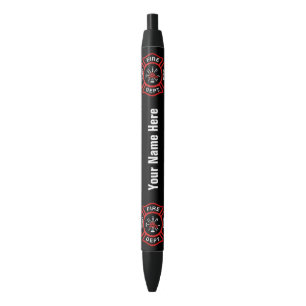 Fire Department Badge w/ Name Black Ink Pen