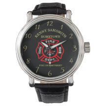 Fire Department Black And Red Badge With Axes