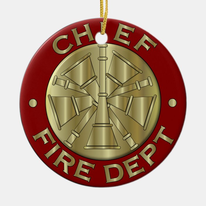 Fire Department Chief Brass Symbol Ceramic Ornament | Zazzle.ca